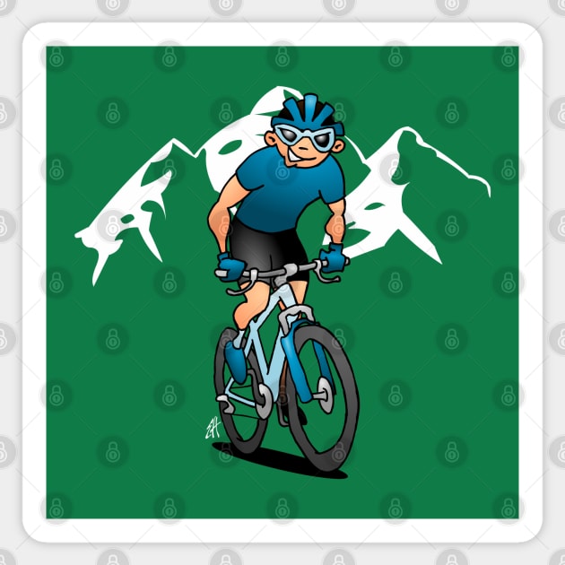 MTB - Mountain biker in the mountains Sticker by Cardvibes